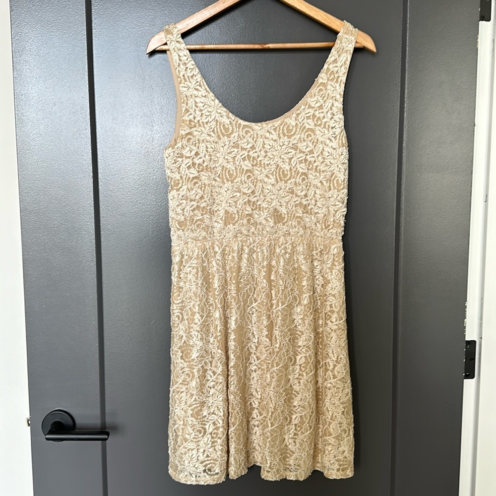 Gold lace dress